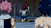 Gray and Natsu Watches Erza Fall