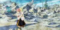 Natsu carries Lucy back to the Guild