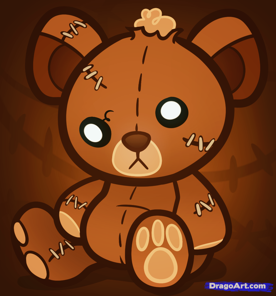 animated scary teddy bear