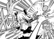 Chelia using Sky God's Gale Fist to deflect an attack meant for an ally.