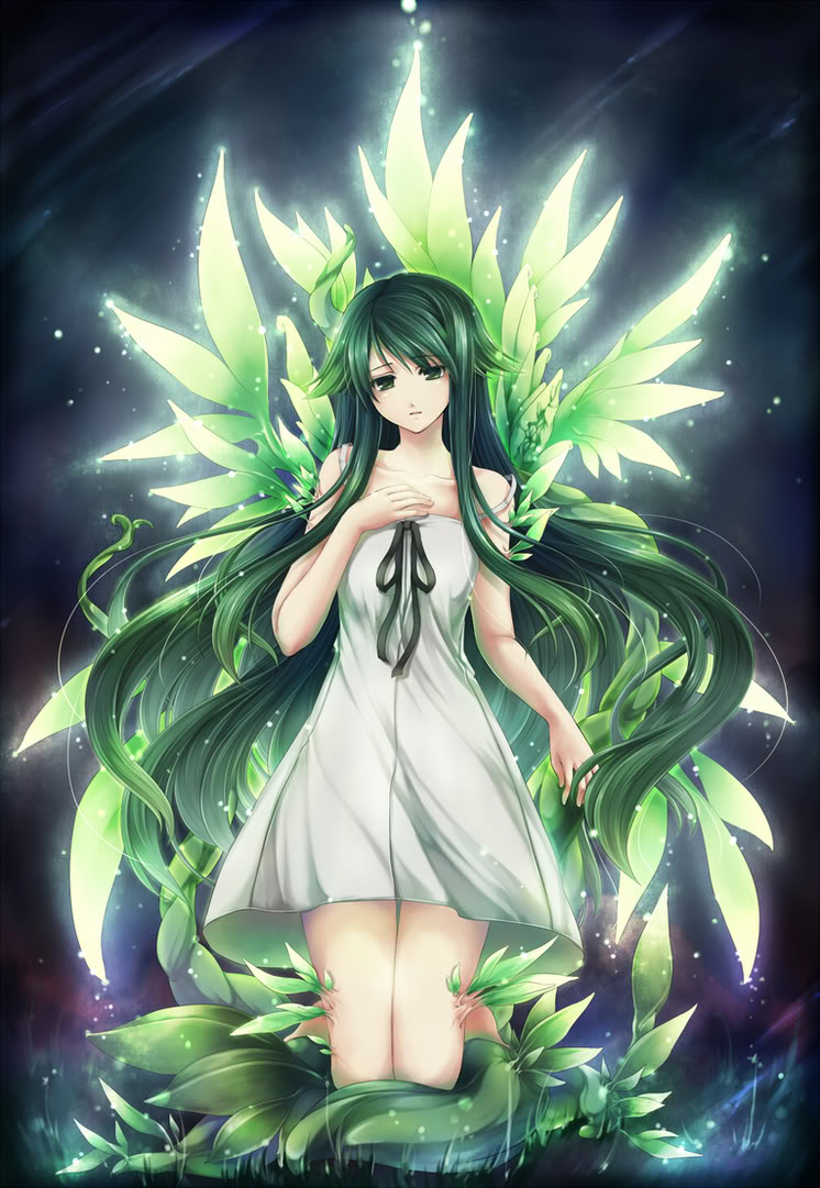 green anime fairy