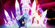 Elraine using Omiwatari: Crystal Jailer in order to encase her enemy in crystal.
