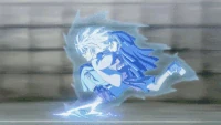 Tetsuya's incredible movement speed when utilizing the Spark Drive, allowing him to flash away in a second.