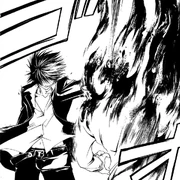 The emerald flames of Gehenna Dragon Slayer Magic in a blackened form.