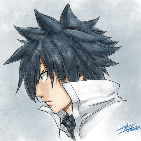 Fairy Tail Gray Fullbuster Name Anime Drawing by Anime Art - Fine