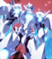 Elraine with the Diabolos Dragon・Crystron equipped using Magic Skill: Krystal Potential to shrug off a blow.