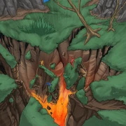 Alyssa Lucifuge using Gravity Spirit Slayer Magic to induce terraforming and open up numerous holes in the earth.