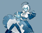 Elraine invoking Crystalline Drive.