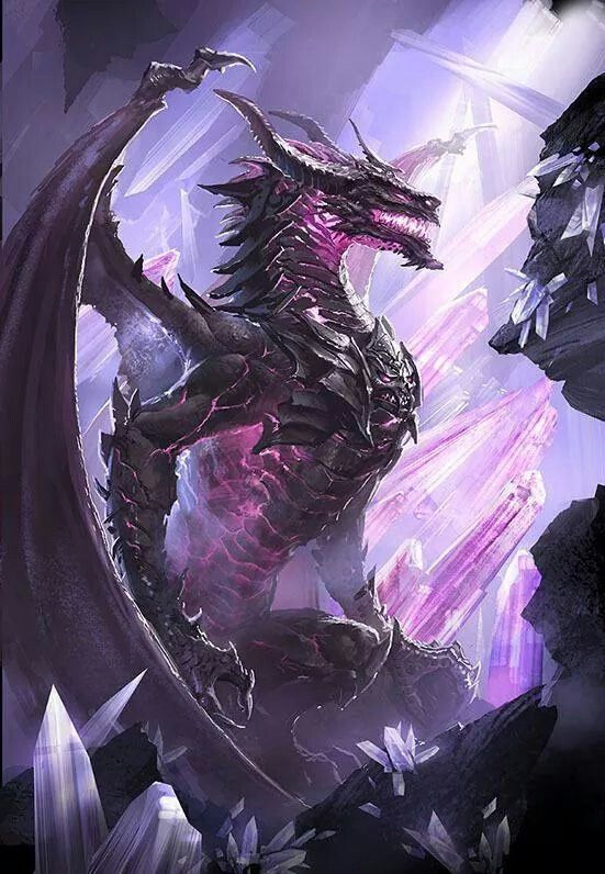 Fantasy Canvas Dark Angry Black Purple Dragon - buy at Dragon Store