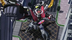 Tsuruko as Gaiki Shin using Rocket Punch.