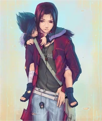 A young Storm with Daimon in a rare moment of genuine compassion on the former's part.