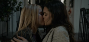 Sabrina and Amy's first kiss