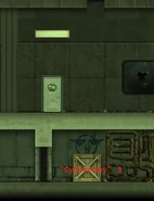 MAw symbol over a crate hiding a secret vent entrance in Department of Special Research