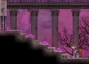3 Pink slime mines blocking the stairs in Canterlot ruins.