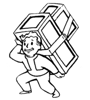 Carry Weight Vault Boy from Fallout and Fallout 2, illustrated by Tramell Ray Isaac