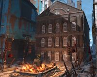 Faneuil Hall, where protests began against British taxation and Founding Fathers gave speeches