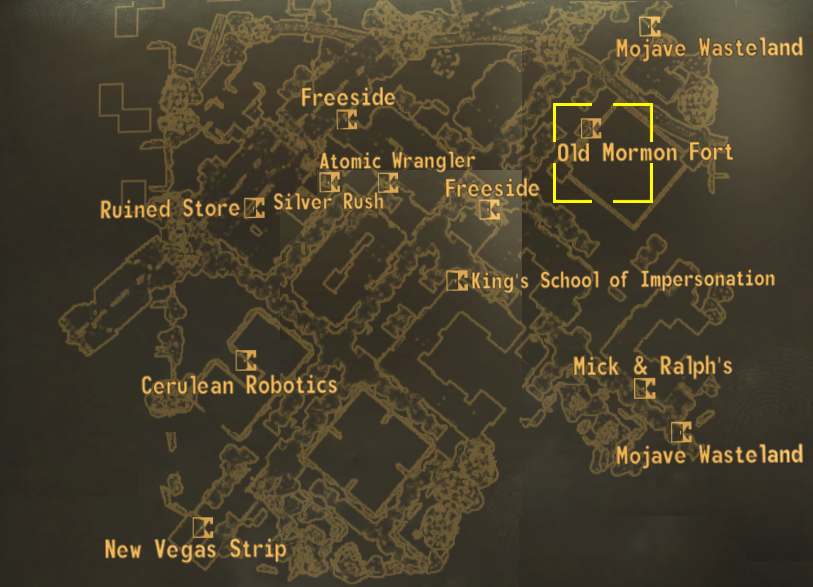 fallout new vegas location map