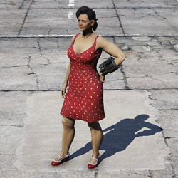 Red polka dot dress outfit best sale