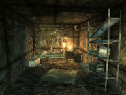 Makeshift shack interior with a wasteland reclusive