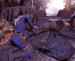FO76 Ghoul eating BOS