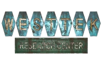 West Tek sign from inside the building