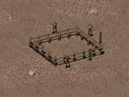 The guards at the boxing ring in the Khan Base