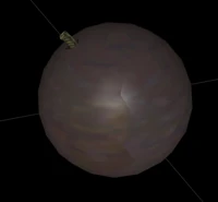 A cut cannonball mesh with a fuse