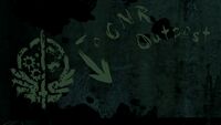 BoS graffiti marking the way to GNR