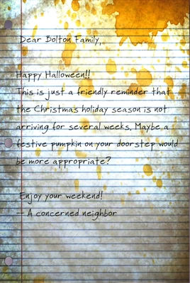 Note from a concerned neighbour