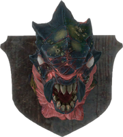 A mounted mirelurk king head