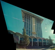 Composite image showing the entire building