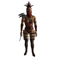 The outfit when worn by Miss Fortune in Fallout: New Vegas