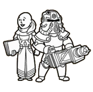 Похожее на Врии изображение на иконке репутации Братства в Fallout: New Vegas