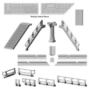 Atrium staircase, vault floors, and balustrades