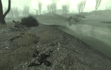 The tape, slightly north of the Dove Delta map marker