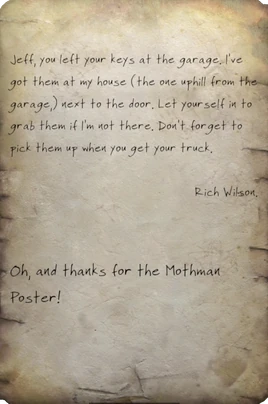 Wilson's Bros garage note