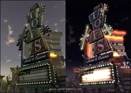 Неоновая вывеска казино «Топс»