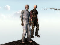 Walter and Billy from Megaton standing in some uncharted void below Springvale.
