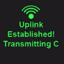 Display screen: Uplink Established! Transmitting C