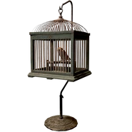 Caged owl floor decor