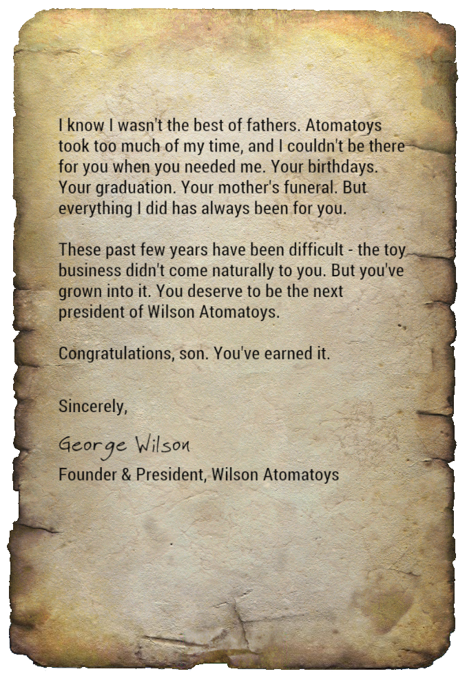 Resignation Letter Fallout Wiki Fandom