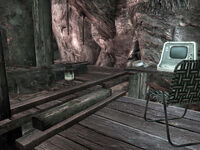 Survival cache on the left contains the map holotape