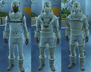 X6-88 wearing regular, sturdy and heavy synth armors