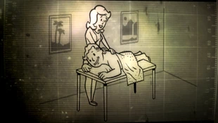 "あなたの人生を価値あるものにした瞬間を思い出してみましょう。野球場の外野席で、初めてガールフレンドとキスをした時のことを思い出してください。もしくは、親が許してくれない新作の恐怖映画を見るために、門限の跡にこっそり抜け出したときのことを思い出してください。ああ、両親は正しかったのです！" Play sound Happy Trails reflection.ogg http://fallout.wikia.com/wiki/File:Happy_Trails_reflection.ogg noicon