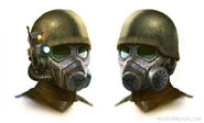 NCR Ranger combat helmet concept art, that was eventually used for the Desert Ranger combat helmet.