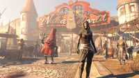 Entrance to Nuka-Town USA, with N.I.R.A.