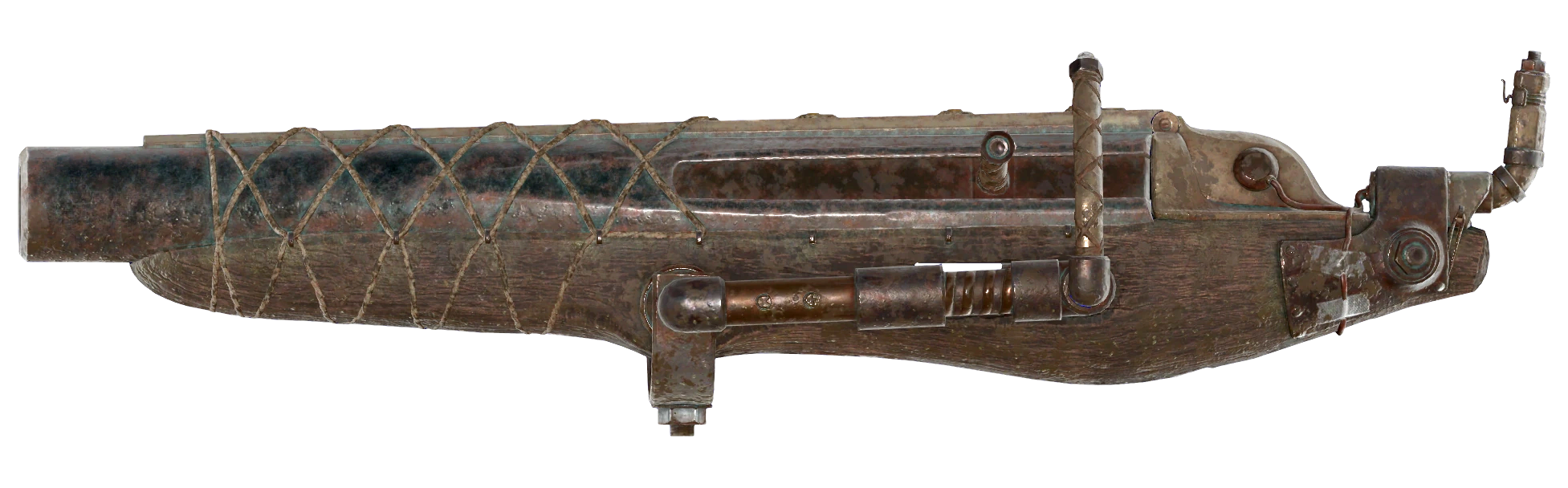 Harpoon gun icon. Black hunting weapon symbol