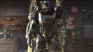 A power armor station as seen in the Fallout 4 trailer
