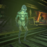 Wally Mack after mutating into a glowing one in the Fens Way station
