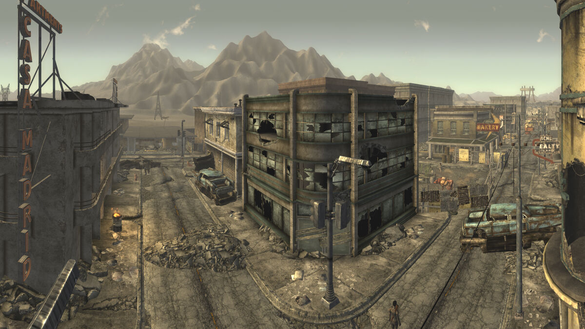 Want to get to new Vegas safely level 1? Just follow the blue line from  Sloan to Neils shack, then head north around the outer canyons to the NCR  shack to get